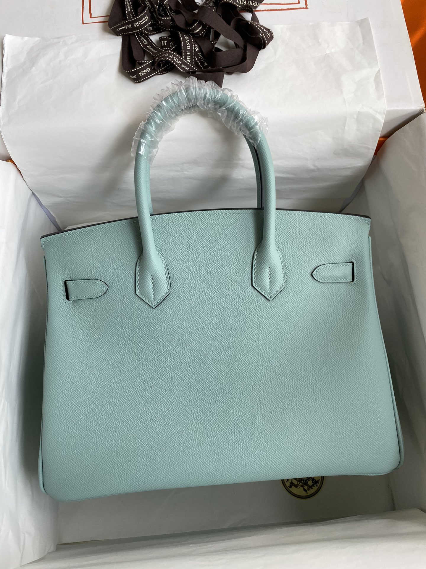 Hermes Birkin 30CM Epsom Leather Handbag Zephyr Blue